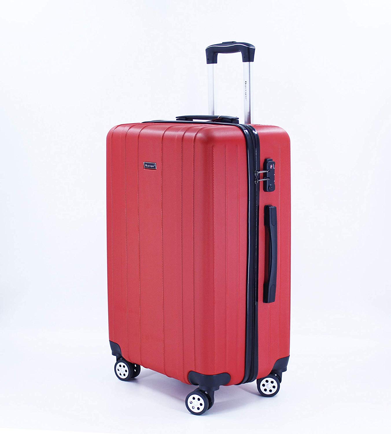 luggage travel trolley with 4 wheels 3 pieces set,red 8662